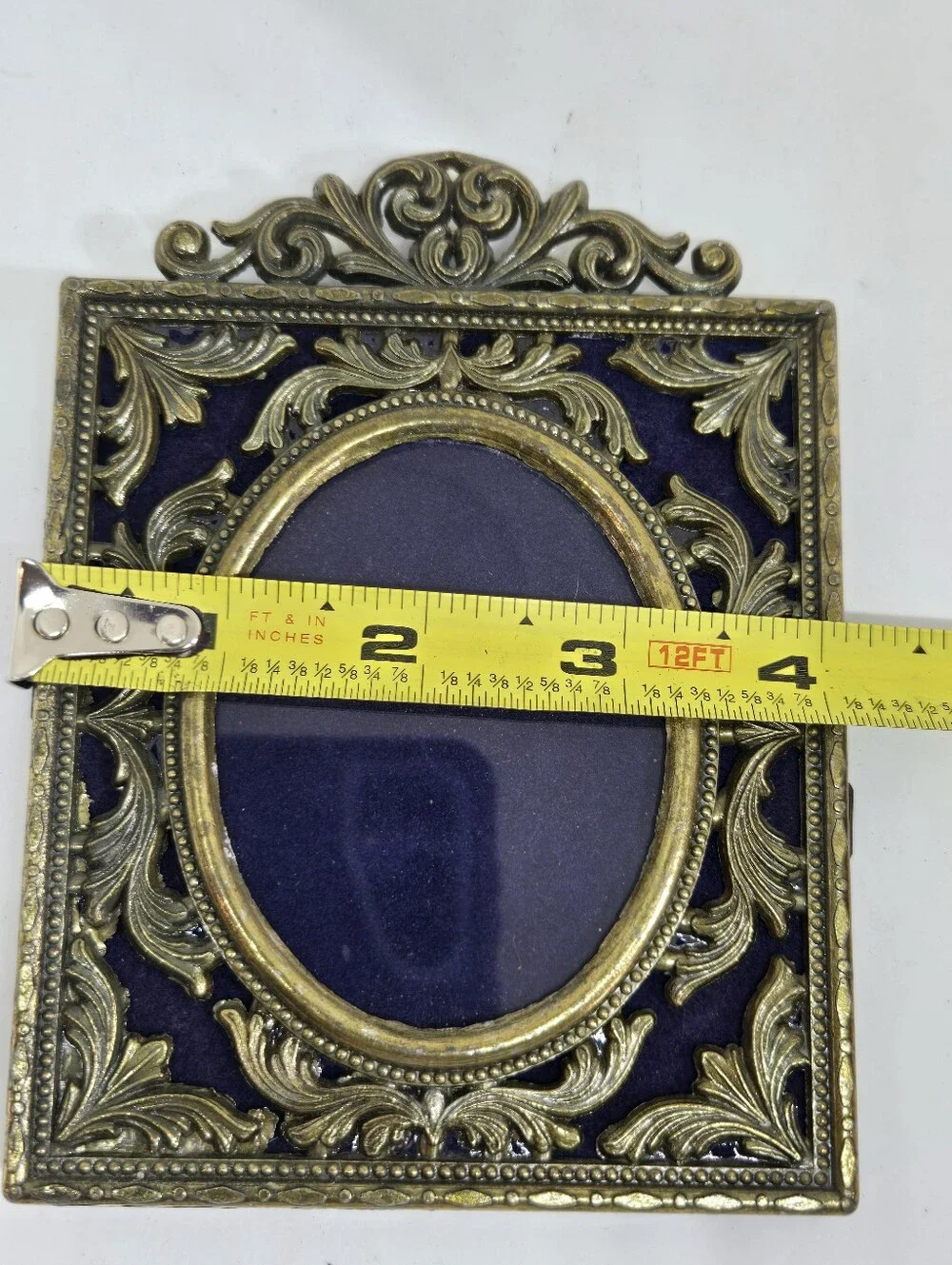 Vtg Italian Ornate Metal Photo Frame